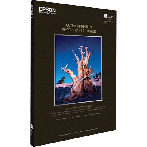 Epson Ultra Premium Photo Paper Luster (A3 11.7 x 16.5", 50 Sheets)