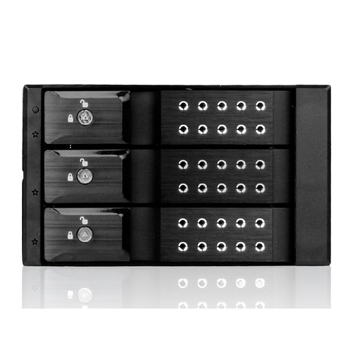 iStarUSA 2 x 5.25" to 3 x 3.5"SAS/SATA 6 Gb/s Trayless Hot-Swap Cage (Black)