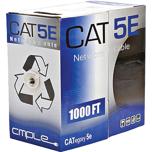 Cmple Cat 5e Bulk Ethernet LAN Network Cable (1000' / White / Pull Box)