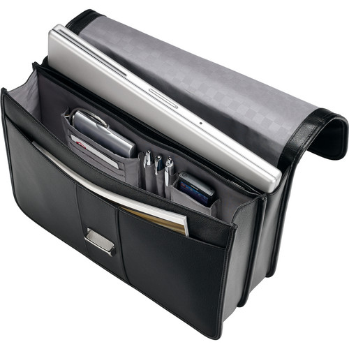 Samsonite Leather Flapover Case (Black)