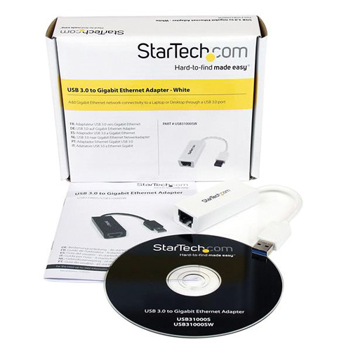 StarTech USB 3.0 to Gigabit Ethernet NIC Network Adapter (White)