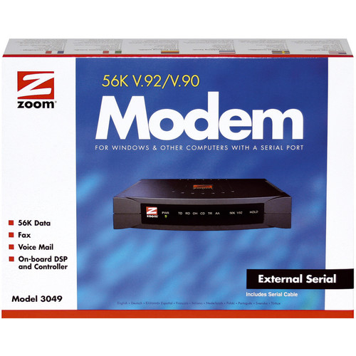 Zoom Telephonics 3049 V.92 56K External 56K Data/Fax Modem