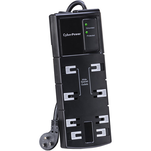 CyberPower CSB806 8-Outlet Essential Series Surge Protector (Black)