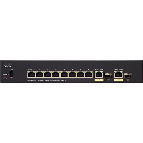 Cisco SG350-10MP 350 Series 10-Port PoE+ Managed Gigabit Ethernet Switch