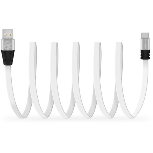 HyperGear Flexi USB 2.0 Type-A to USB Type-C Charge & Sync Flat USB Cable (6', White)