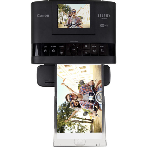 Canon SELPHY CP1300 Compact Photo Printer Battery Bundle (Black)