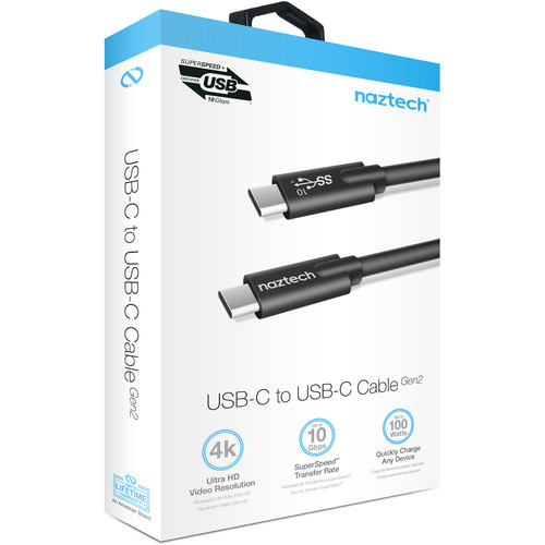 Naztech USB 3.1 Type-C to USB Type-C Charge and Sync Cable (3')