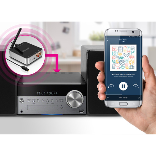 Aluratek Universal Bluetooth 5.0 Optical Audio Receiver/Transmitter