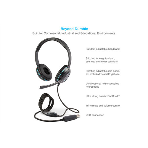 Cyber Acoustics AC-5008 Stereo Headset with USB Type-A Connector