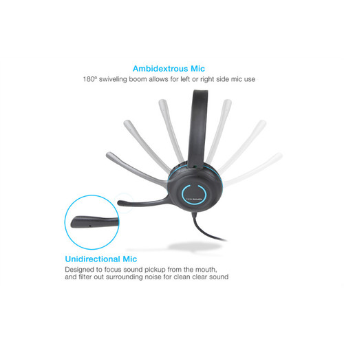 Cyber Acoustics AC-5008 Stereo Headset with USB Type-A Connector