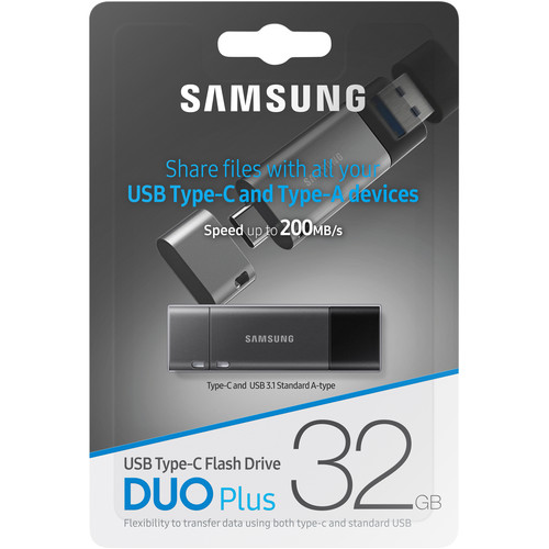 Samsung 32GB DUO Plus USB Type-C Flash Drive with USB Type-A Adapter