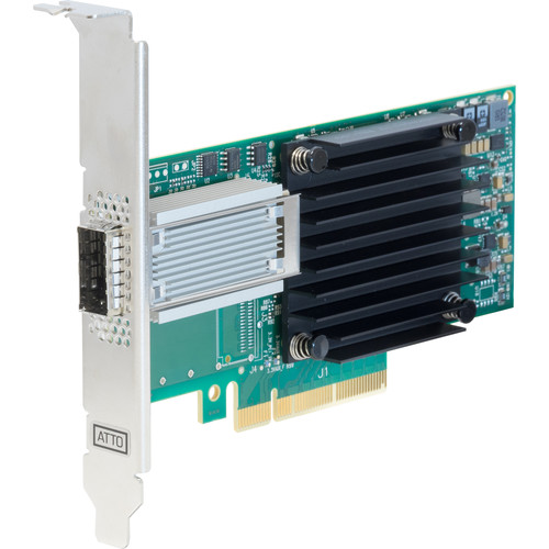 ATTO Technology FastFrame N351 QSFP28 Single-Port 50GbE PCIe 3.0 Optical Interface