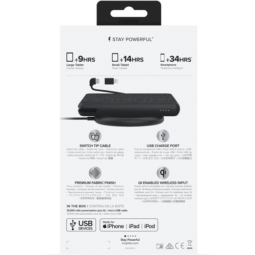 mophie powerstation plus XL 10,000mAh Portable Charger (Black)