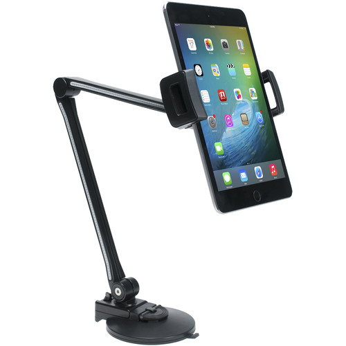 CTA Digital Ultra-Light Arm Mount with Clamp and Suction Base for Tablets and Smartphones