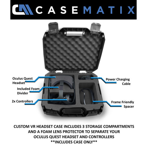 Casematix Carry Case with Custom Foam for Oculus Quest VR Headset & Accessories (Gen 1)