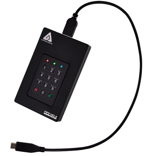 Apricorn 2TB Aegis Fortress L3 FIPS 140-2 Level 3 Encrypted Portable Hard Drive
