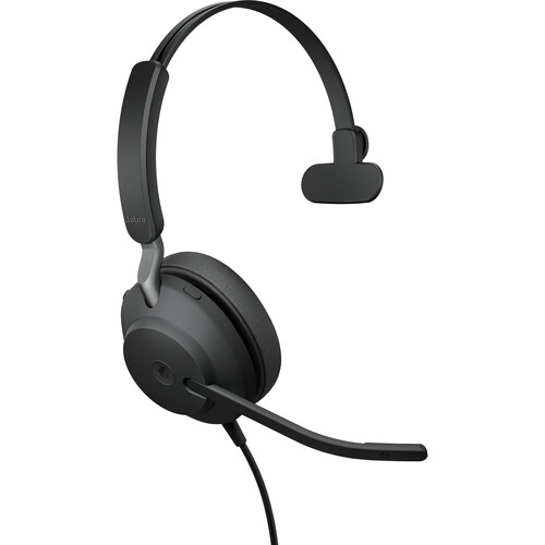 Jabra Evolve2 40 Mono Wired On-Ear Headset (Unified Communication, USB Type-A, Black)