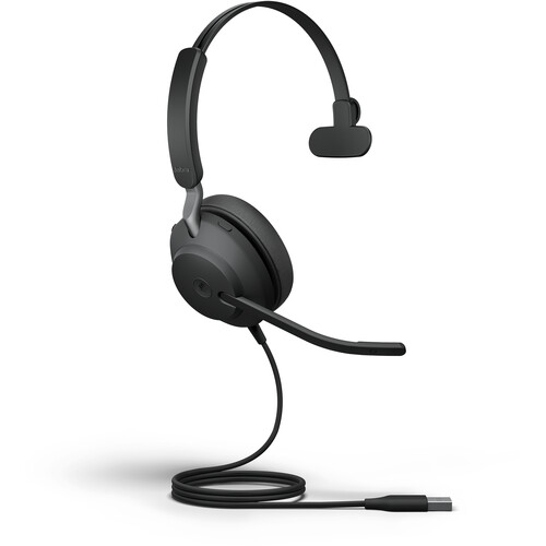 Jabra Evolve2 40 Mono Wired On-Ear Headset (Unified Communication, USB Type-A, Black)