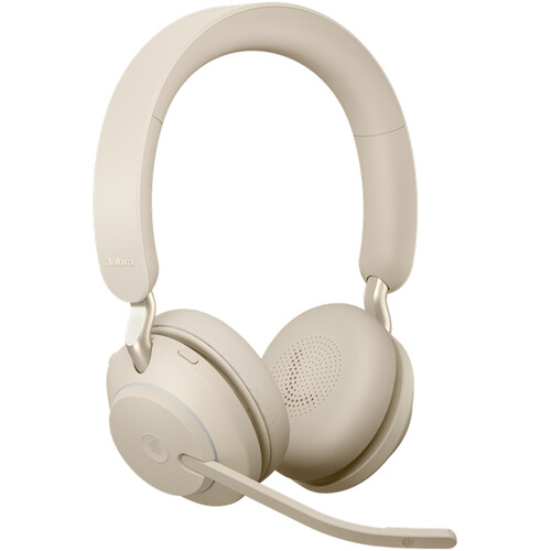 Jabra Evolve2 65 Stereo Wireless On-Ear Headset (Unified Communication, USB Type-A, Beige)