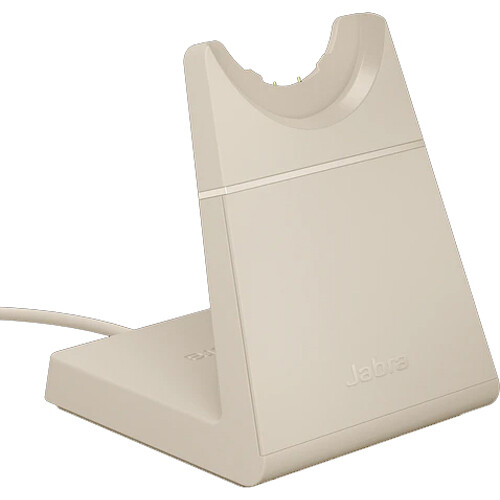 Jabra Evolve2 65 Stereo Wireless On-Ear Headset with Stand (Microsoft Teams, USB Type-C, Beige)