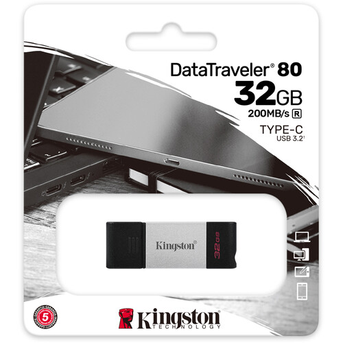 Kingston 32GB DataTraveler 80 USB 3.2 Gen 1 Type-C Flash Drive