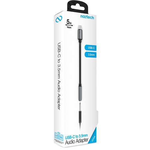 Naztech USB Type-C to 3.5mm Audio Adapter (5")