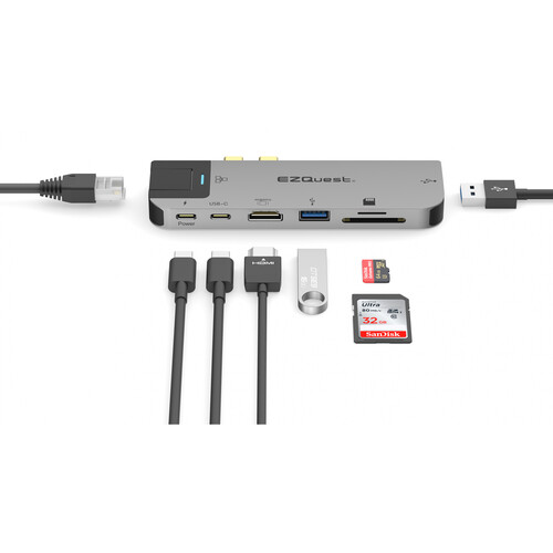 EZQuest 8-Port USB Type-C Multimedia Hub with Power Delivery 3.0
