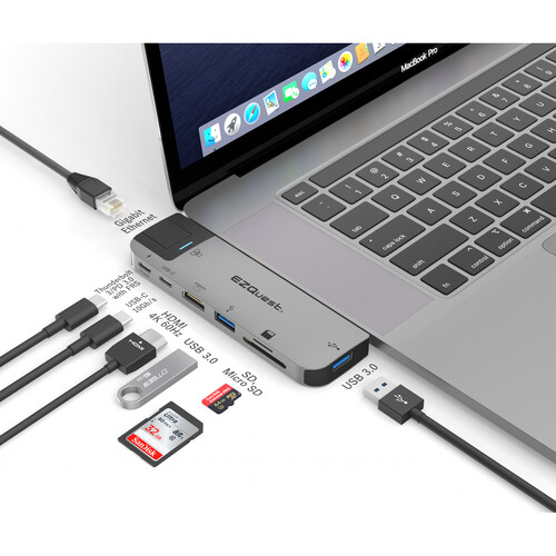 EZQuest 8-Port USB Type-C Multimedia Hub with Power Delivery 3.0