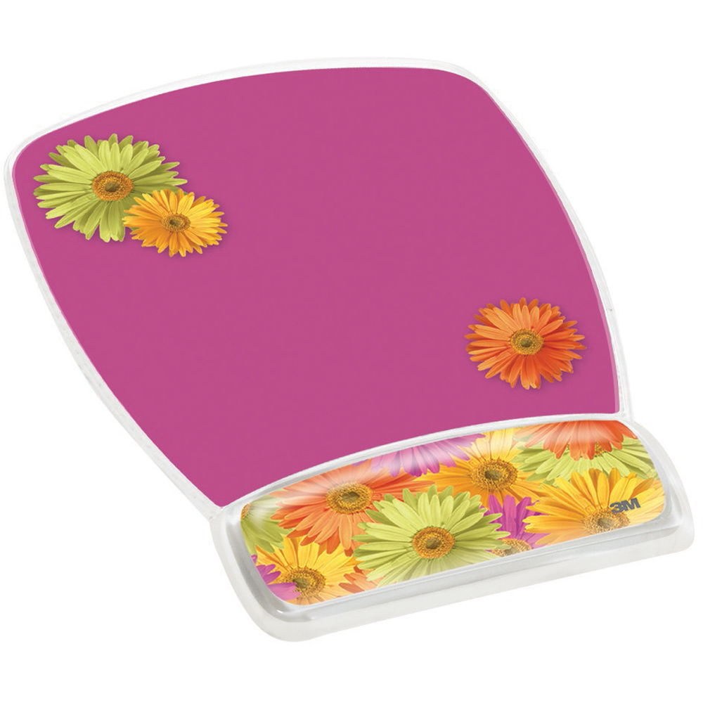3M MW308DS Mouse Pad with Gel Wrist Rest (Daisy Design)
