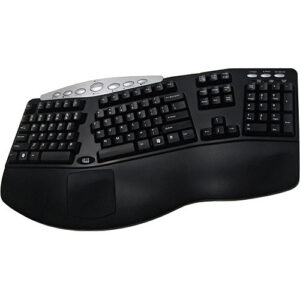 Adesso PCK-208B Tru-Form Media Contoured Ergonomic Keyboard with Hot Keys