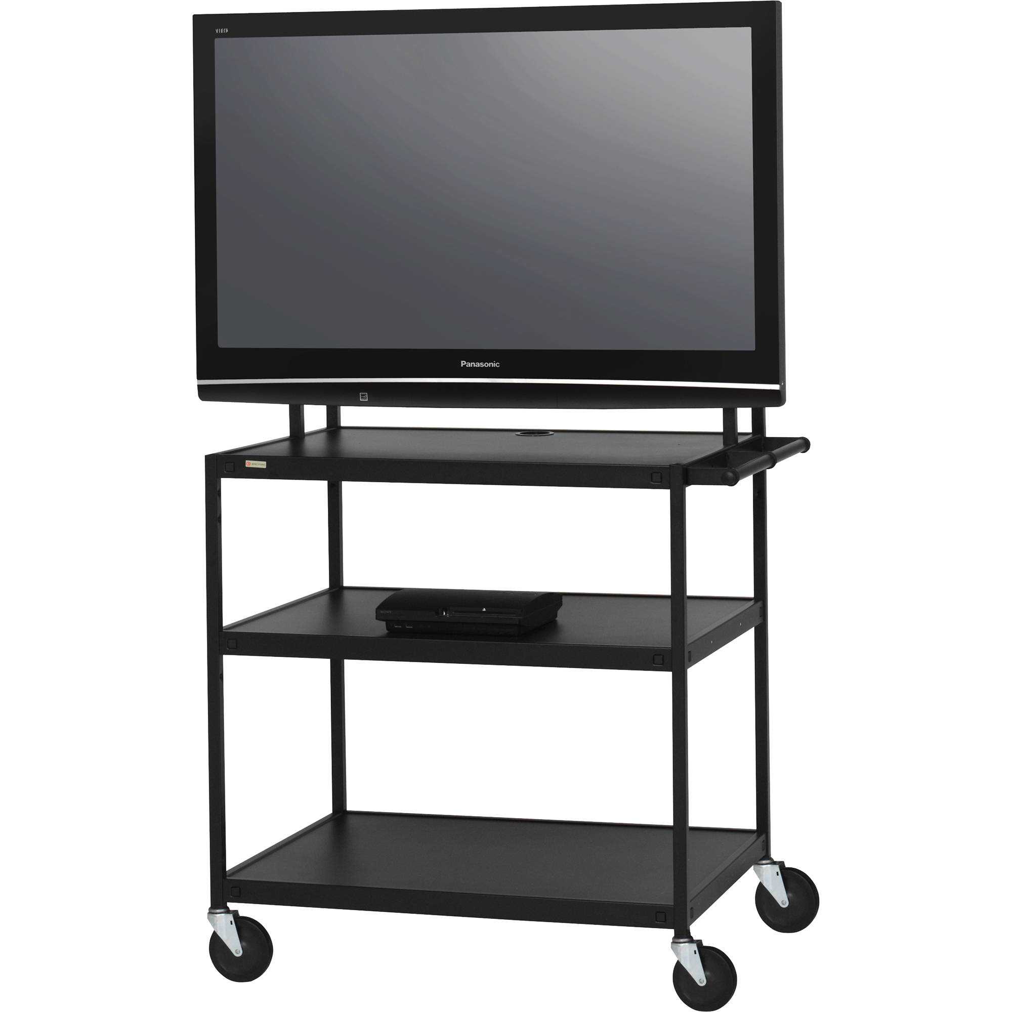 Bretford FP60UL-E5BK Multimedia Cart for 37 to 52" Flat Panel Monitors With 6-Outlet Electrical Assembly (Black)