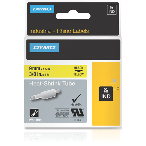 Dymo Yellow 3/8" Heat Shrink Tubes