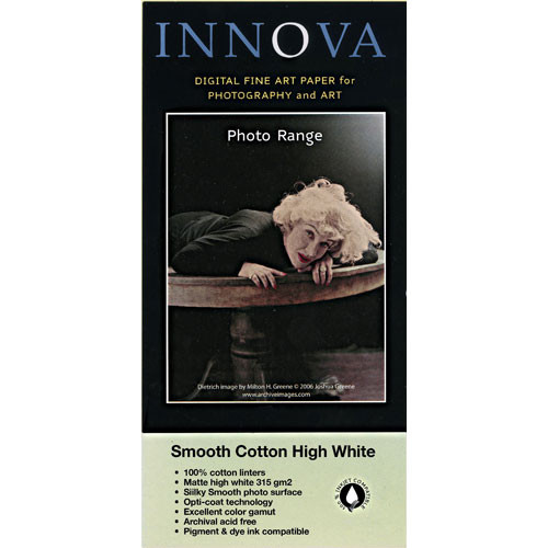 Innova Smooth Cotton High White Paper (315 gsm) for Inkjet - 4x6" (A6) - 100 Sheets