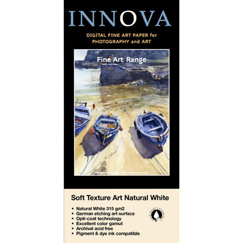 Innova Soft Textured Natural White 315 gsm Archival Inkjet Paper (17 x 22", 50 Sheets)