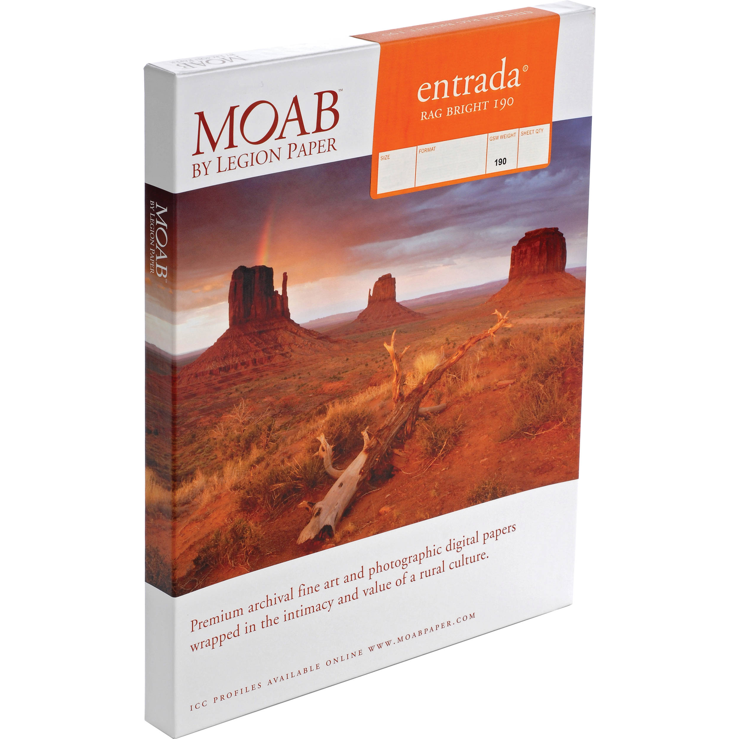 Moab Entrada Rag Bright 190 Paper (8.5 x 11", 25 Sheets)
