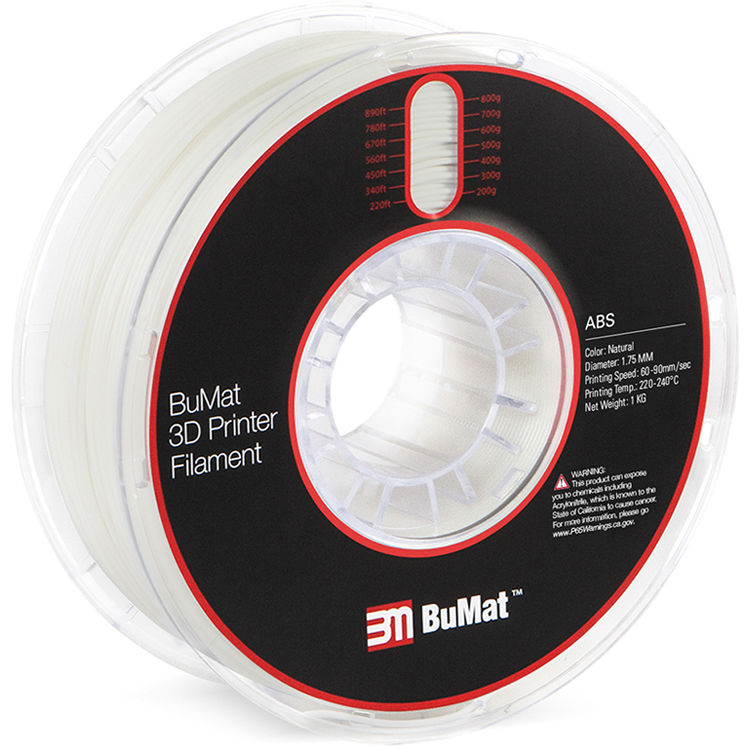 BuMat 1.75mm ABS Filament (1kg, Natural)