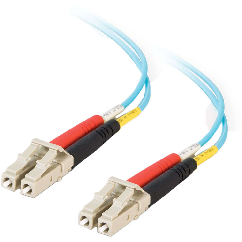 C2G LC Male to LC Male 10GB 50/125 Fiber Optic Cable OM3 (1.6', Aqua)
