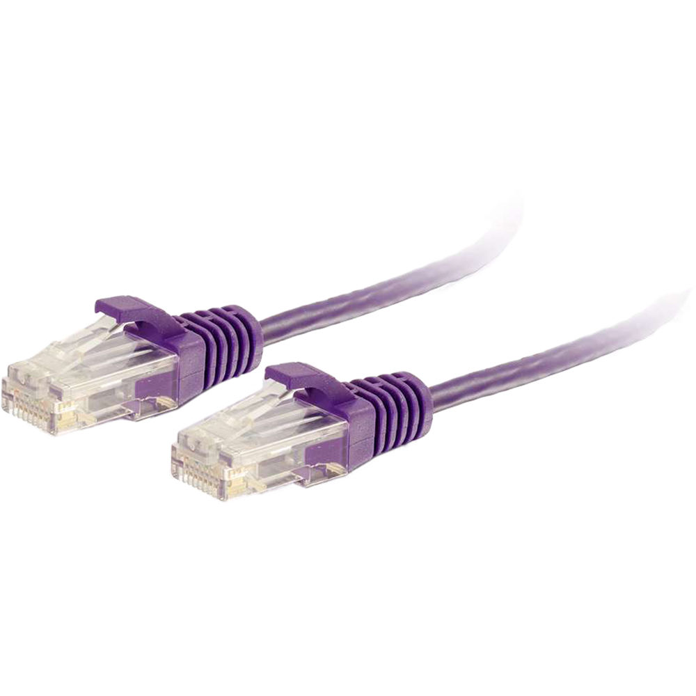C2G RJ45 Male to RJ45 Male Slim Cat 6 Patch Cable (5', Purple)