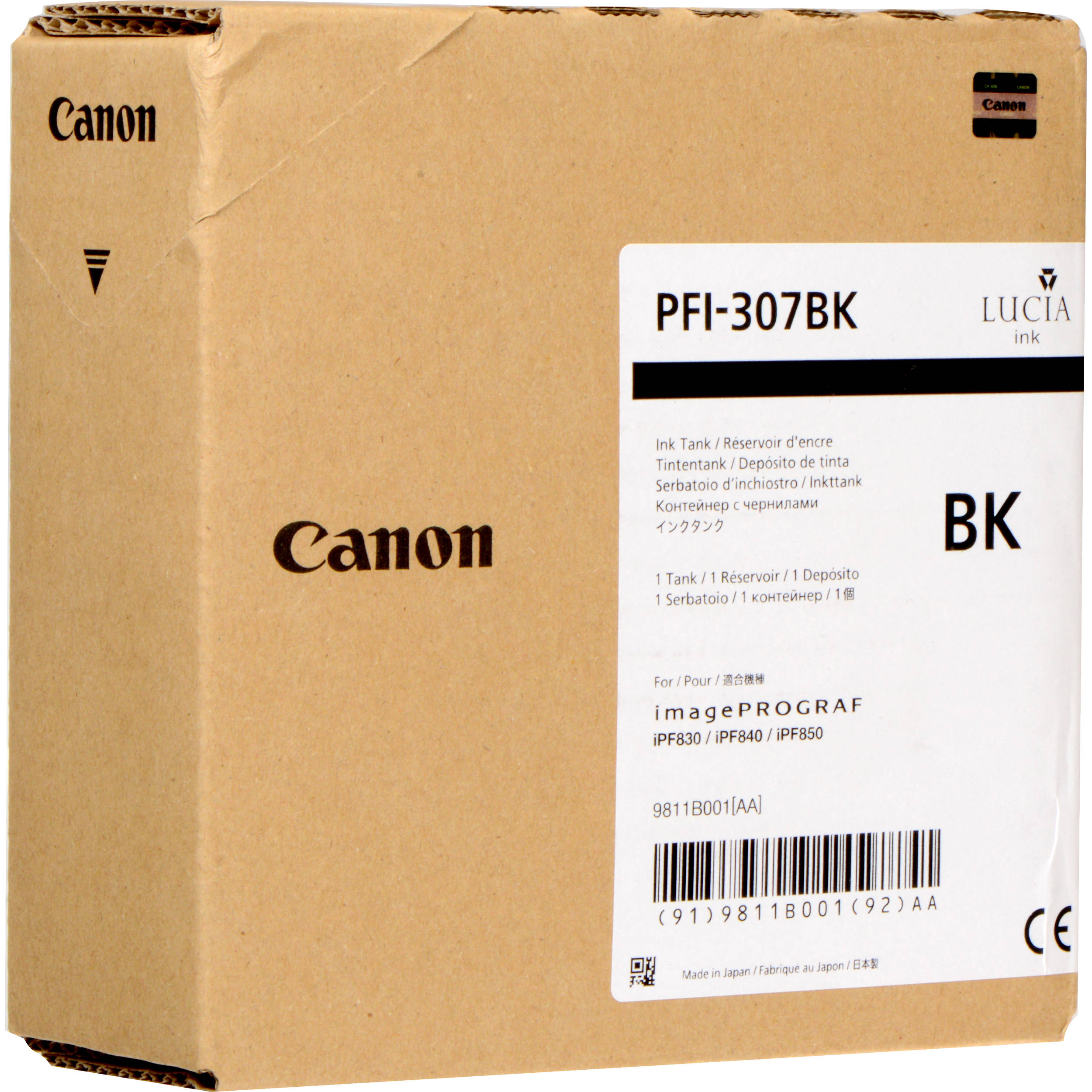 Canon PFI-307BK Black Ink Cartridge (330 mL)