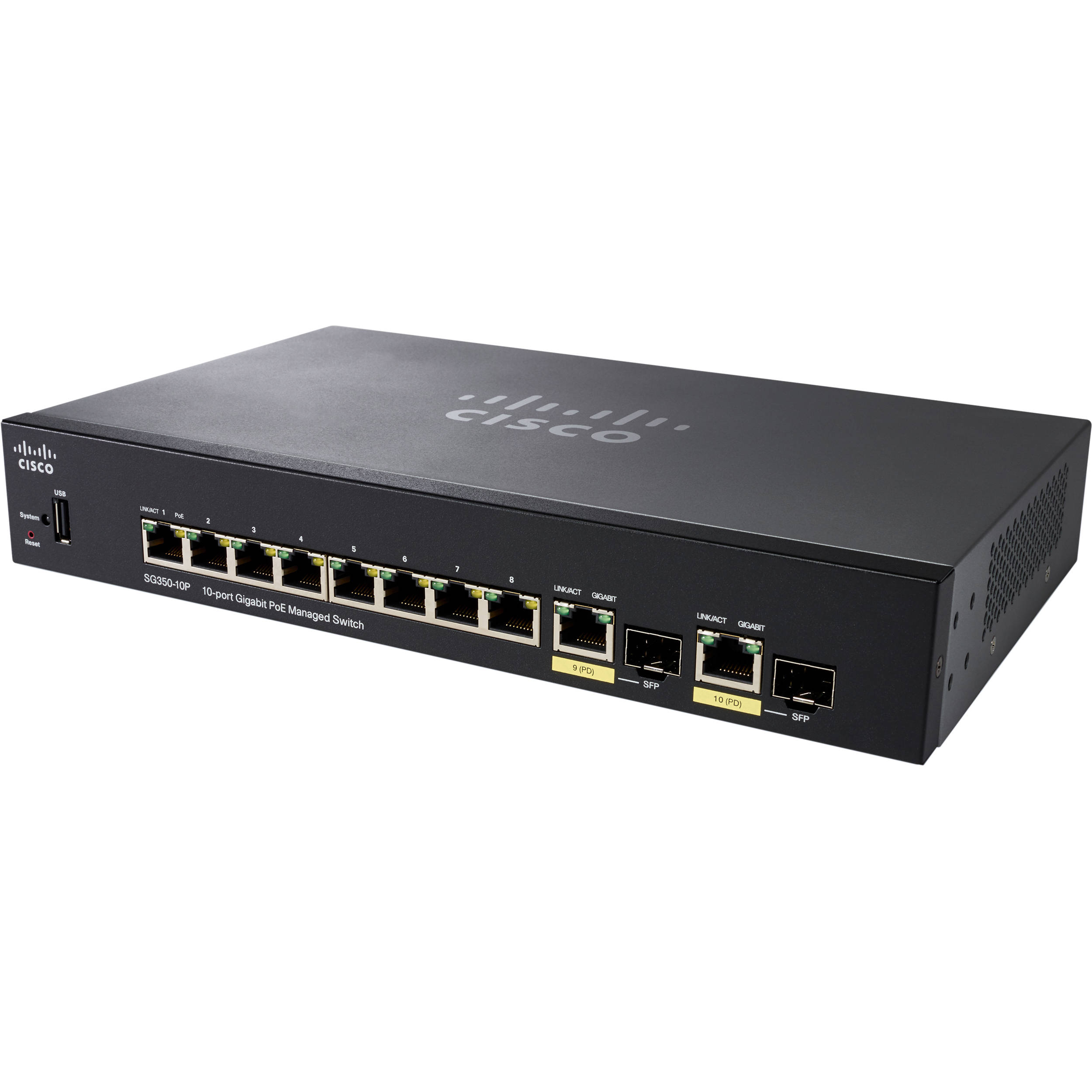 Cisco SG350-10MP 350 Series 10-Port PoE+ Managed Gigabit Ethernet Switch