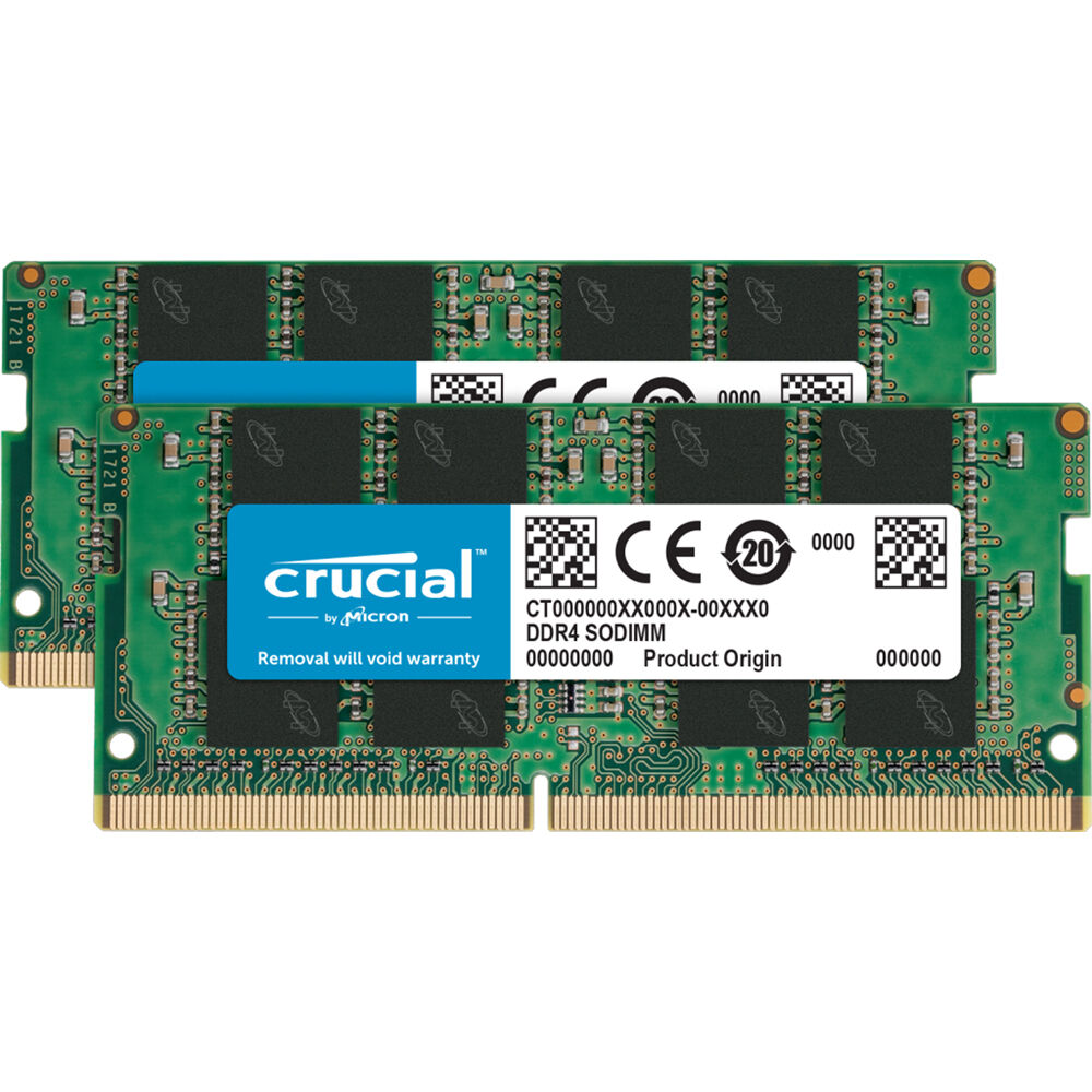 Crucial 32GB Laptop DDR4 2666 MHz SODIMM Memory Kit (2 x 16GB)