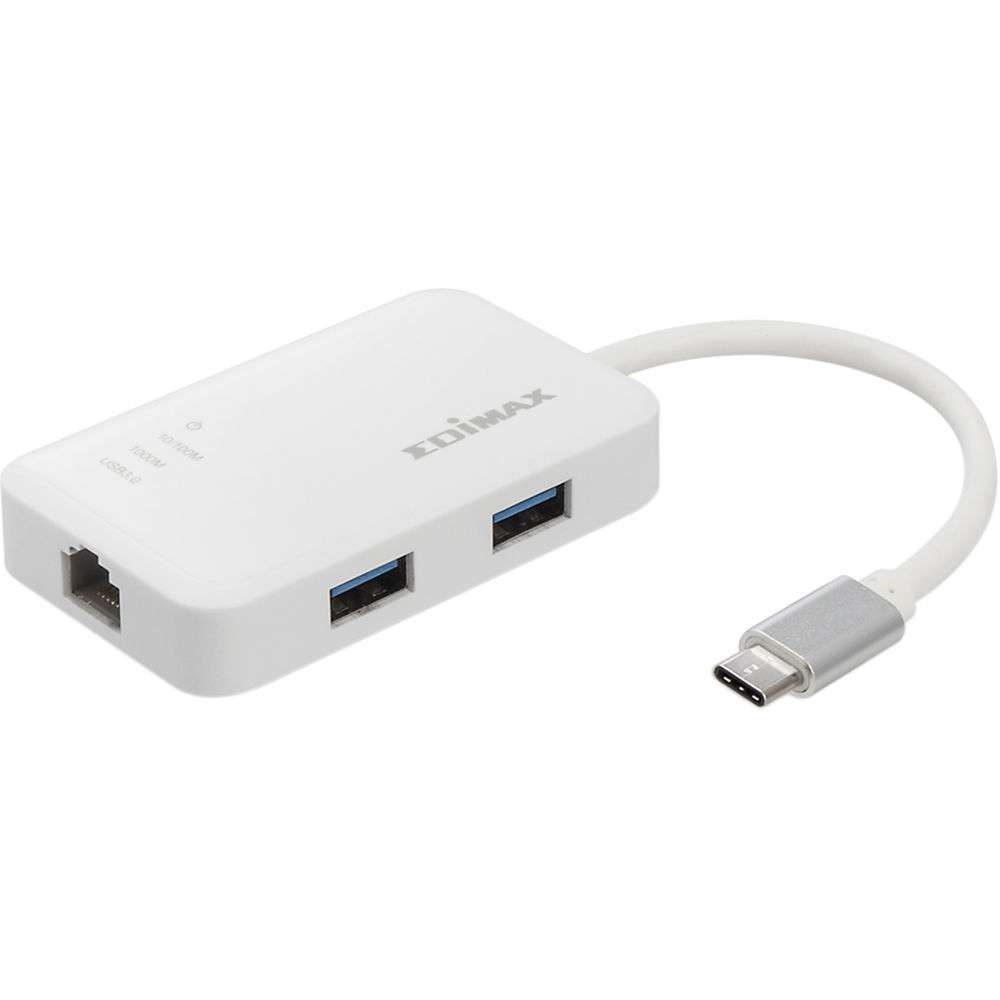 EDIMAX Technology EU-4308 3-Port USB 3.1 Gen 1 Multi-Adapter Hub with Gigabit Ethernet