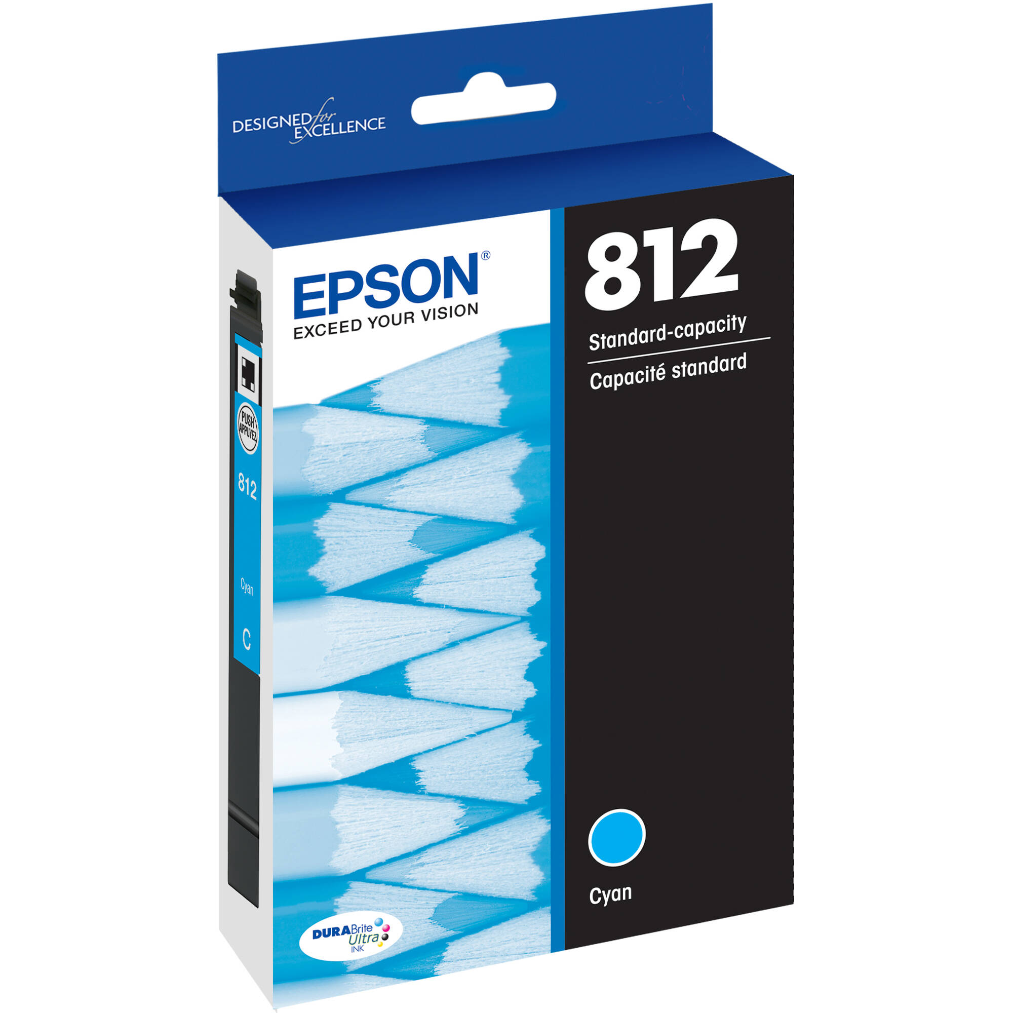 Epson T812 Cyan Standard Capacity Ink Cartridge with Sensormatic
