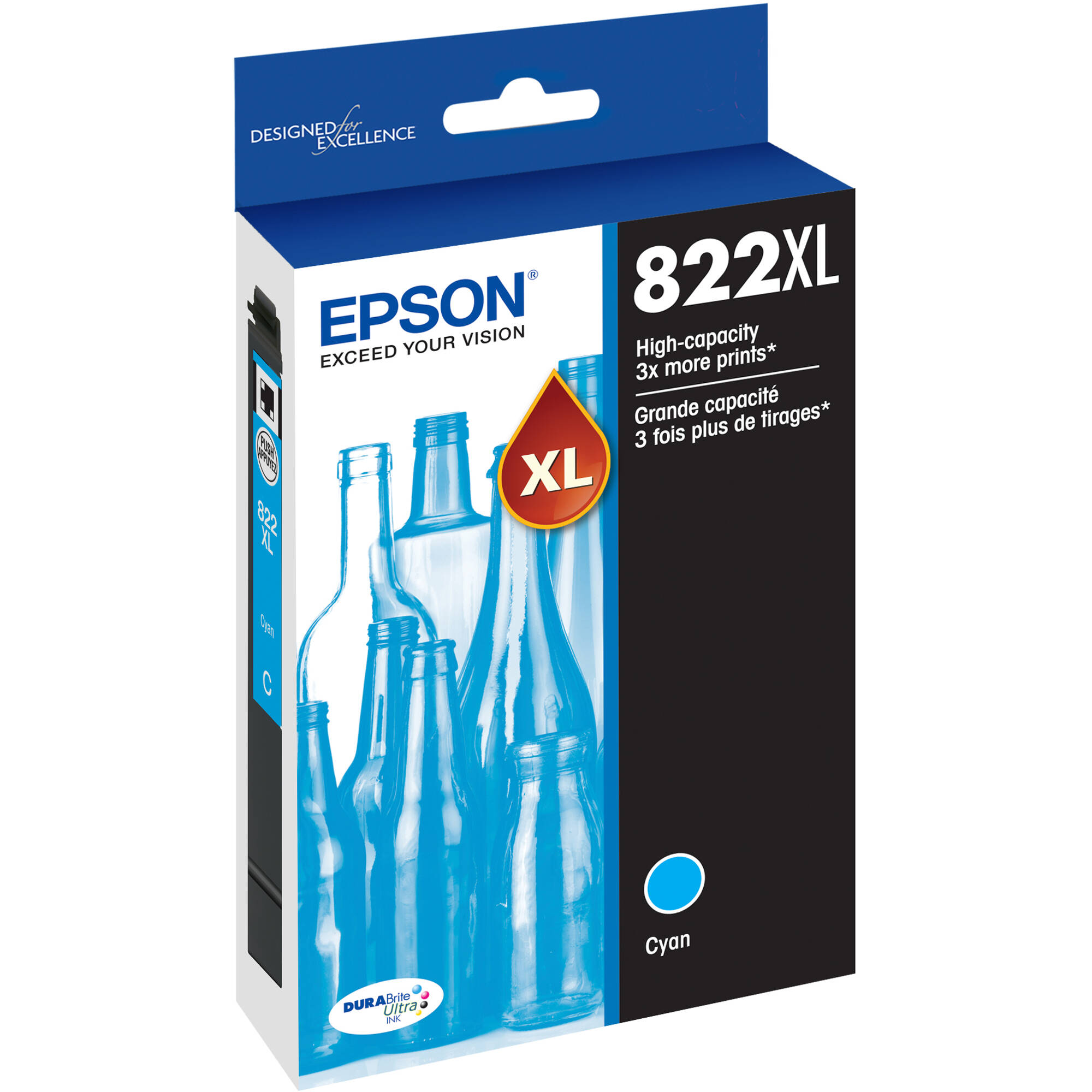 Epson T822 Cyan High Capacity Ink Cartridge with Sensormatic