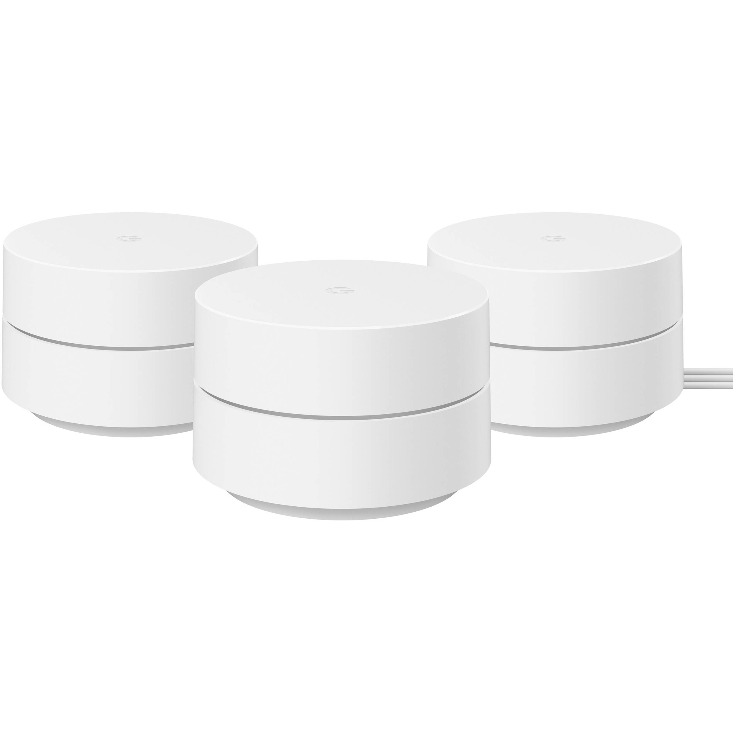 Google Wifi AC1200 Wireless Dual-Band Gigabit Mesh Wi-Fi System (Snow, 3-Pack)