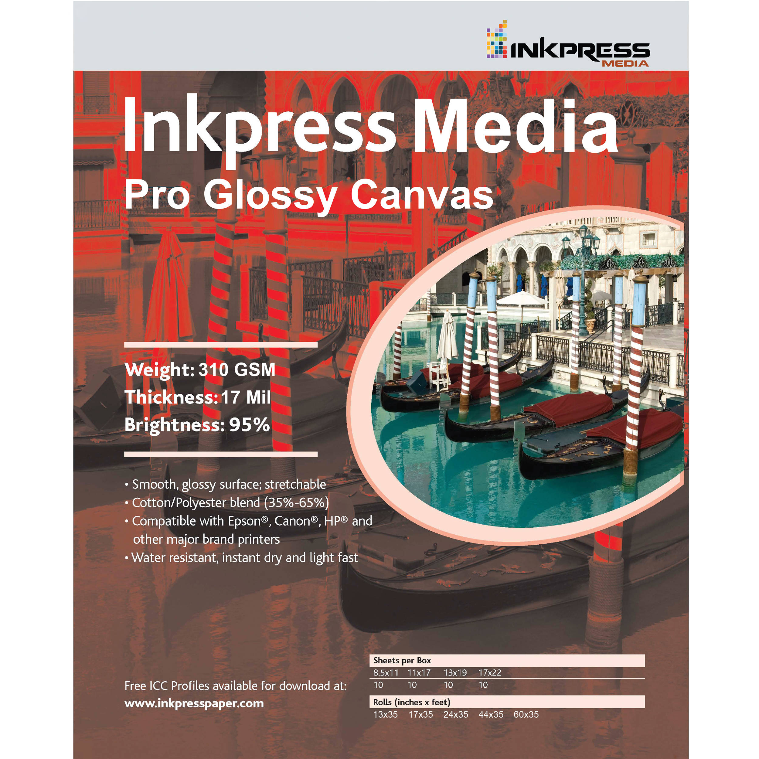 Inkpress Media Pro Glossy Canvas (8.5 x 11", 10 Sheets)