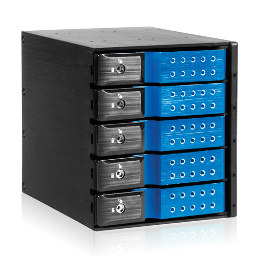 iStarUSA 3x 5.25" to 5x 3.5" Trayless SAS/SATA 6.0 Gb/s Hot-Swap Cage(Blue)
