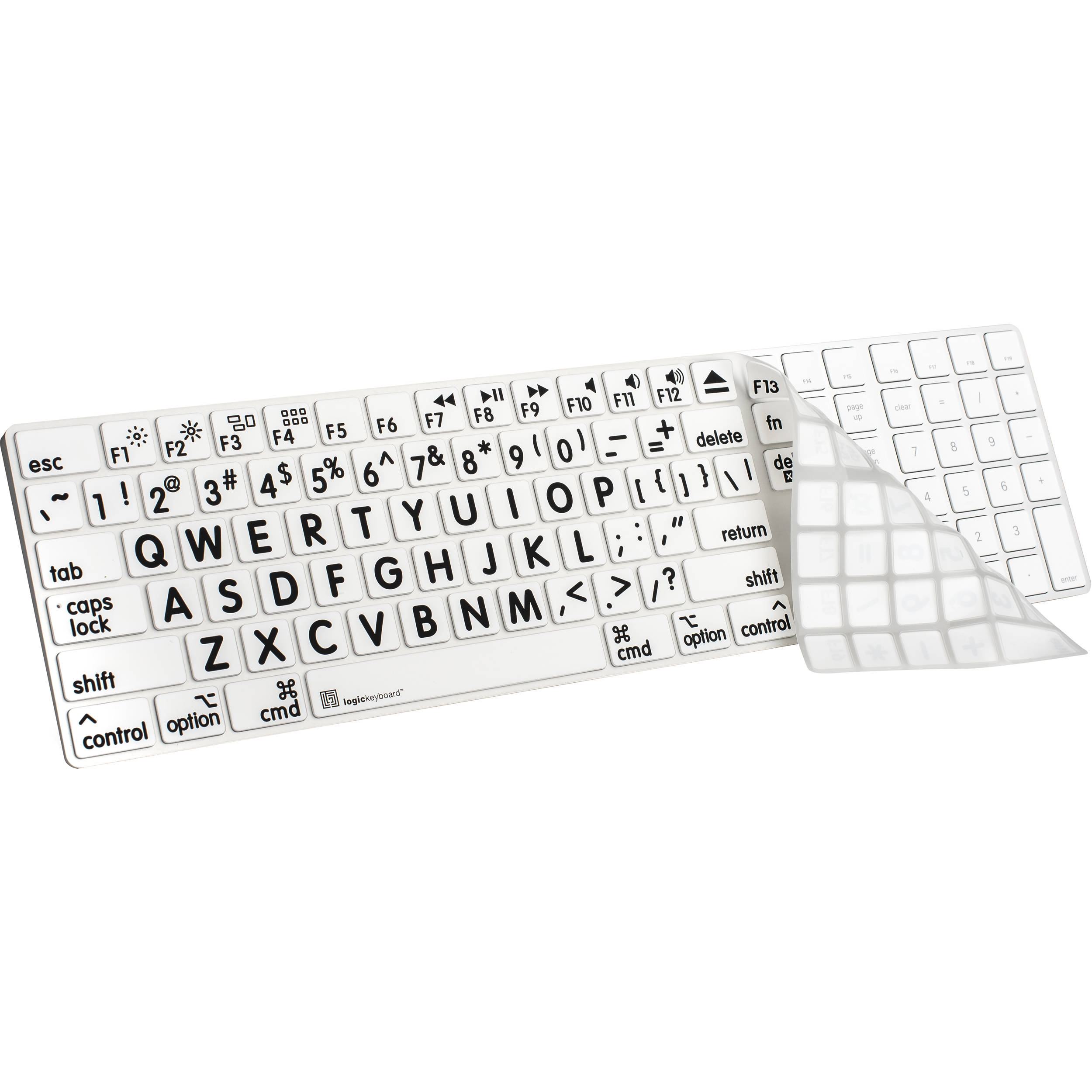 LogicKeyboard XL-Print Cover for Full-Sized Apple Magic Keyboard (Black / White)