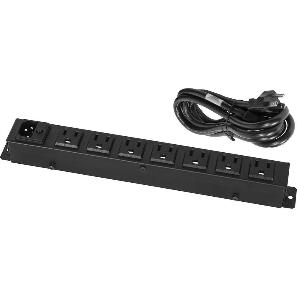 Lowell Manufacturing ACS-1507 7-Outlet Power Strip with 6' Detachable IEC Cord