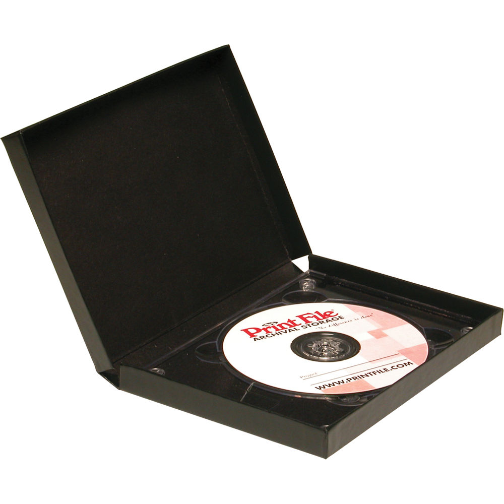 Print File Single CD Clamshell Folios (Black)